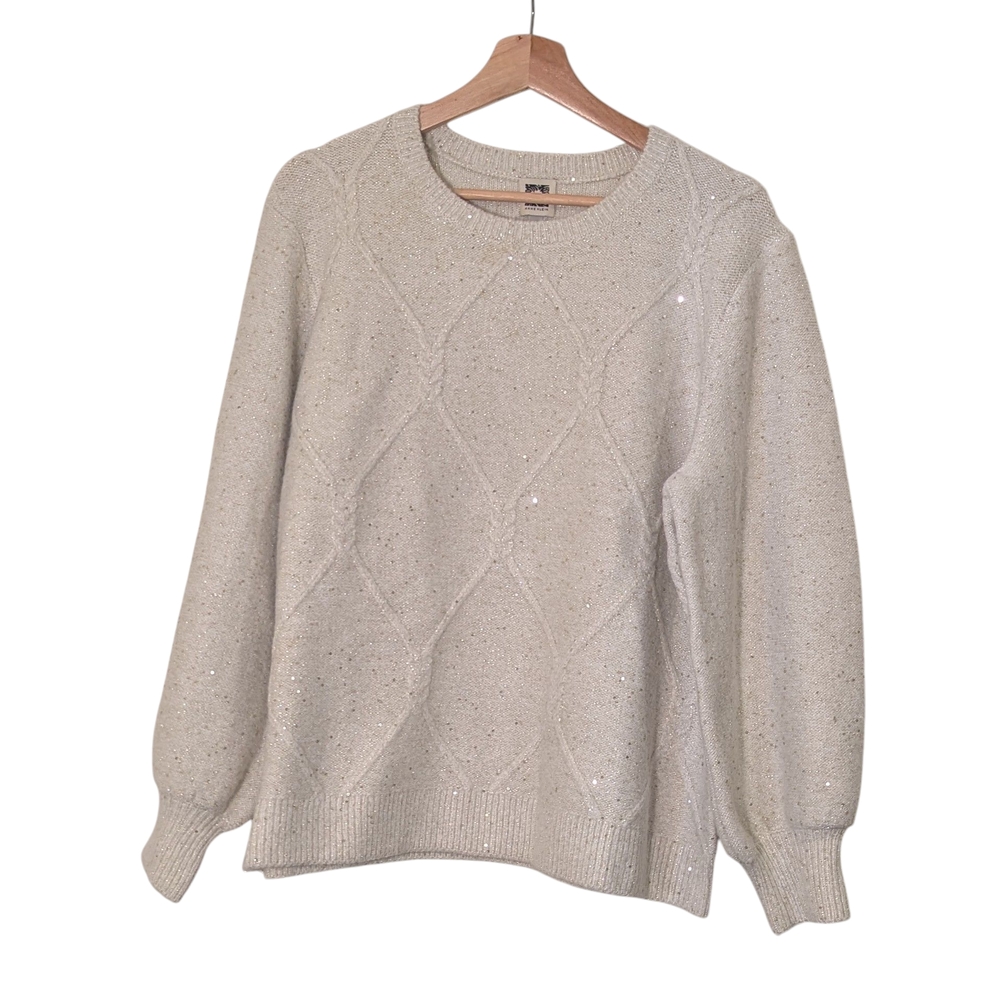 Anne Klein Textured Cream Sweater